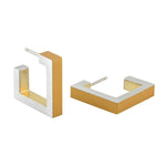 Ohrstecker Quadratische Creolen Goldfarben | O11G