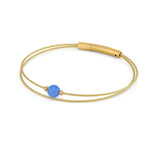 „Thinking of You“-Edelsteinarmband aus blauem Achat in Goldfarbe | A714GG