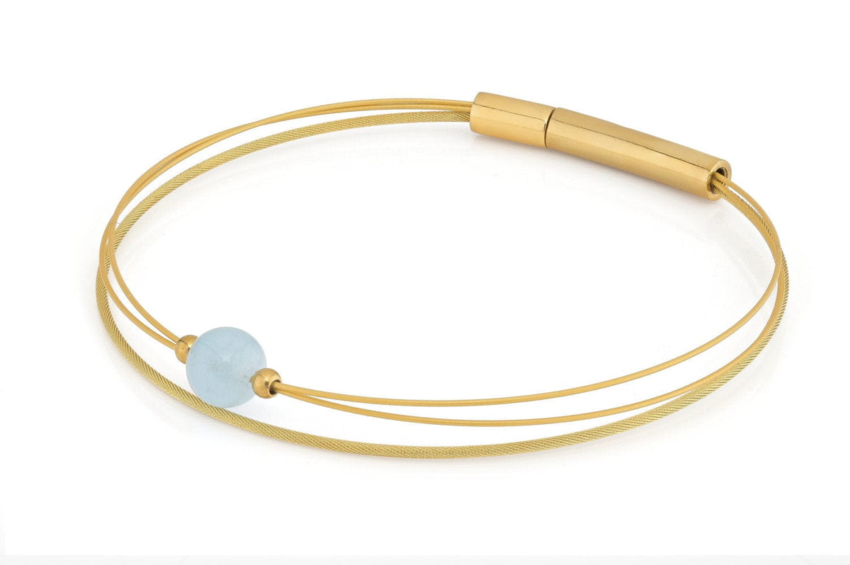 Thinking of You Armband mit Aquamarin-Edelstein, Detailansicht | CLIC by Suzanne