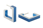 Ohrstecker Quadratische Creolen VERA Blau | O11B