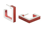 Ohrstecker Quadratische Creolen VERA Rot | O11R