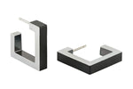Ohrstecker Quadratische Creolen VERA Schwarz | O11Z